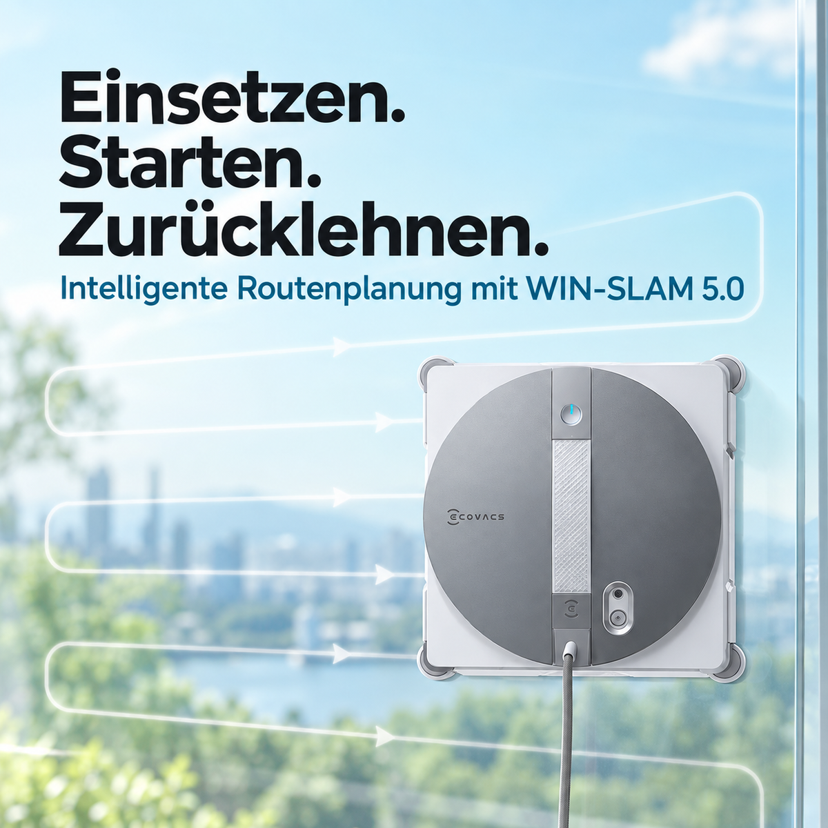 Ecovacs Winbot W3 Omni Fensterputzroboter – Ecovacs Automatische Fensterreinigung für Glas & Fenster
