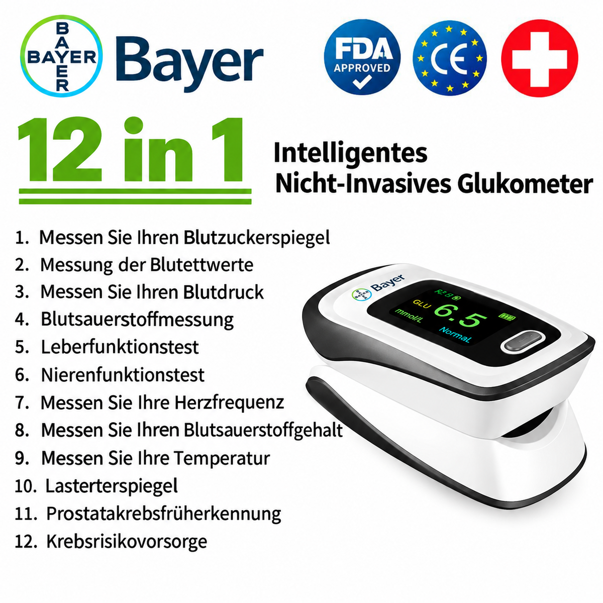 Digitales Blutzuckermessgerät mit LCD-Display – Schnell & Einfach für Zuhause