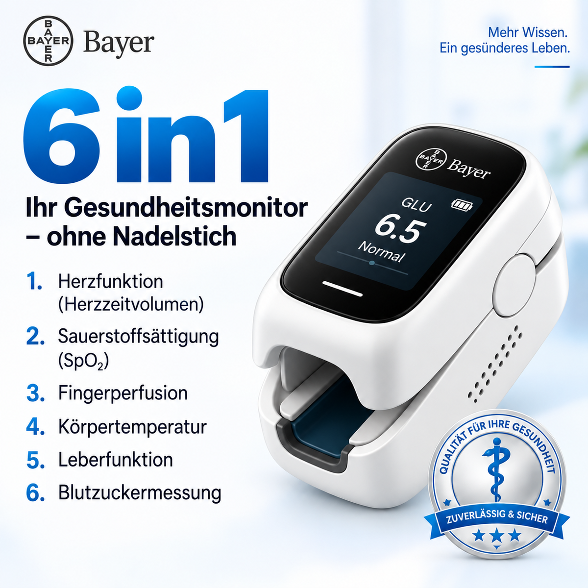 Bayer 12-in-1 Nicht-invasives Gesundheitsmessgerät für den Finger