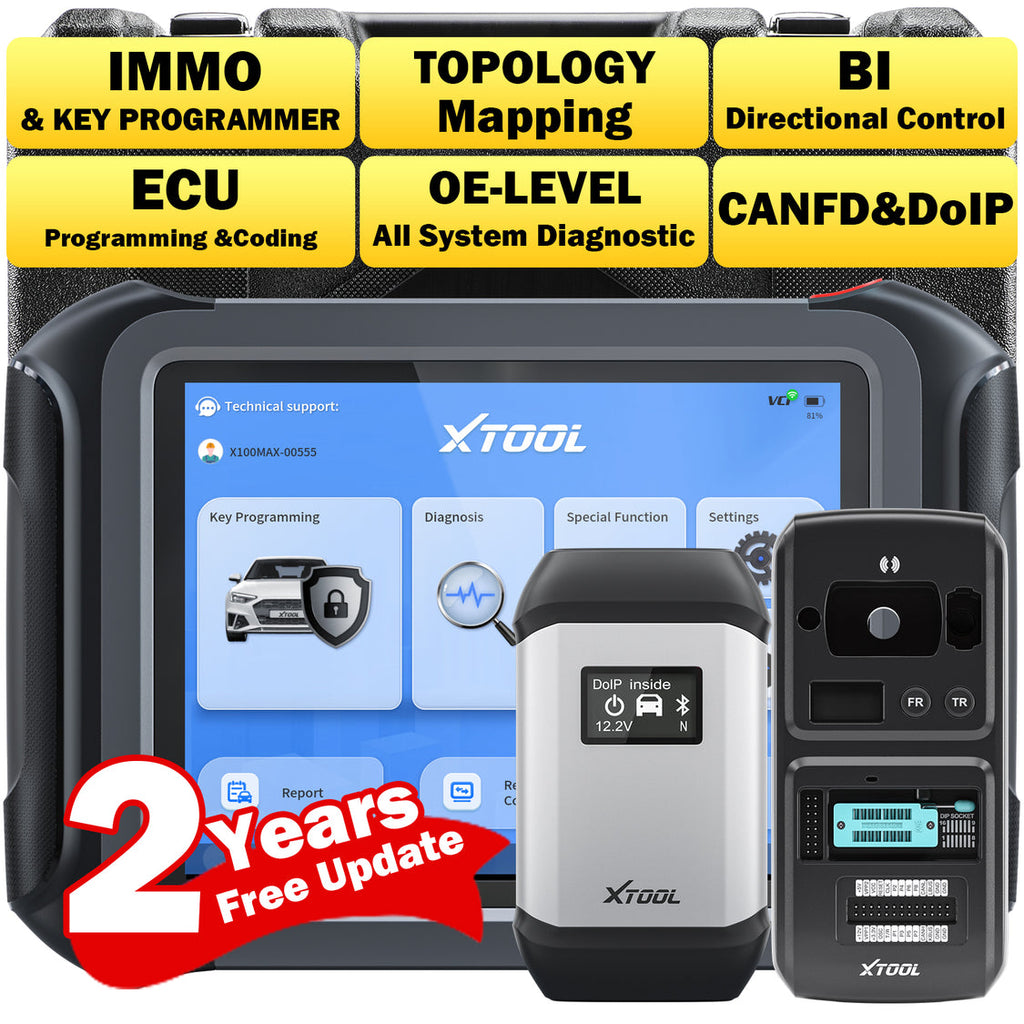 XTOOL X100 MAX Kfz Diagnosegerät mit KC501, Schlüsselprogrammierung, ECU-Codierung & bidirektionaler Diagnose